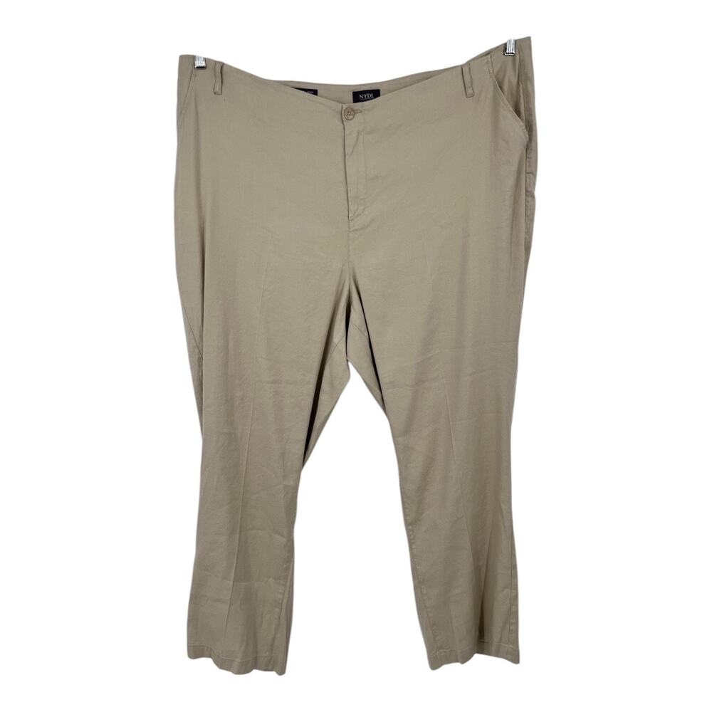 NYDJ pants beige linen Marilyn stretch linen trousers size 22W